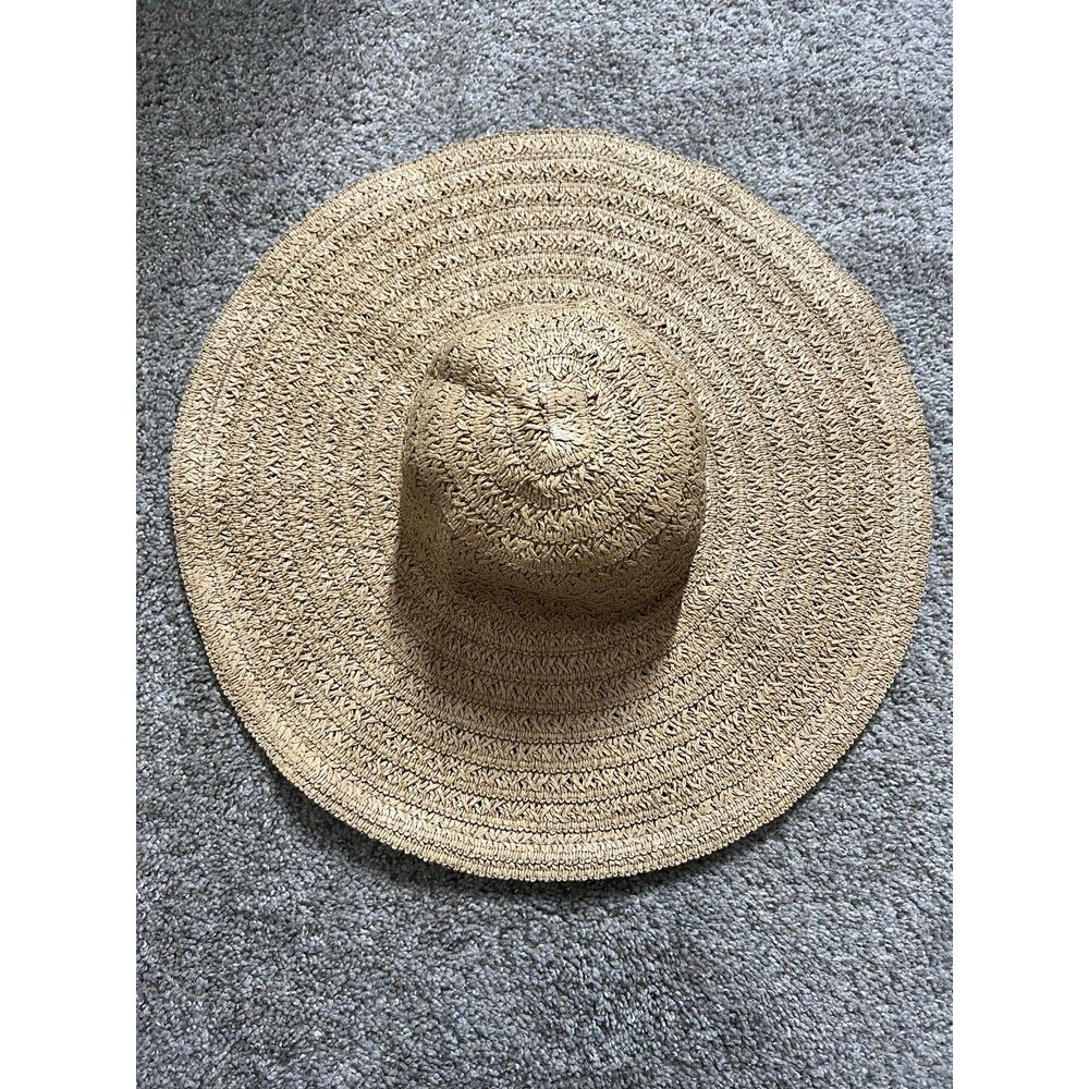 Abercrombie & Fitch Floppy Straw Woven Sun Hat - Natural Tan/Brown